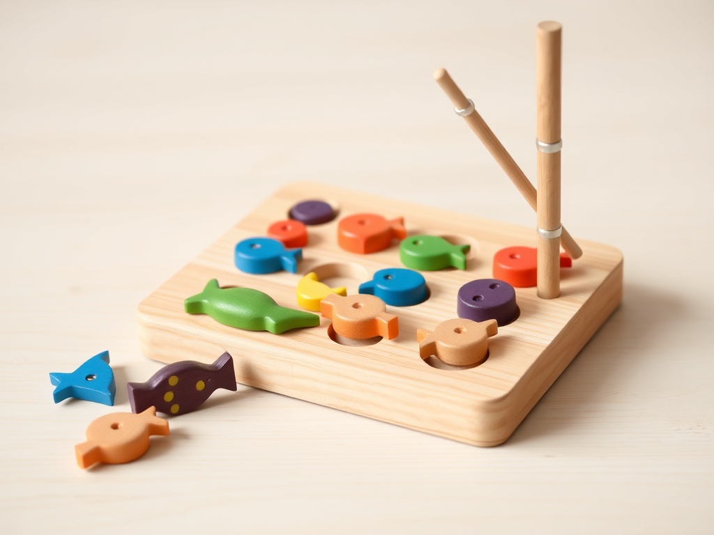 Ophy Juego de Pesca Magnético de Madera Montessori